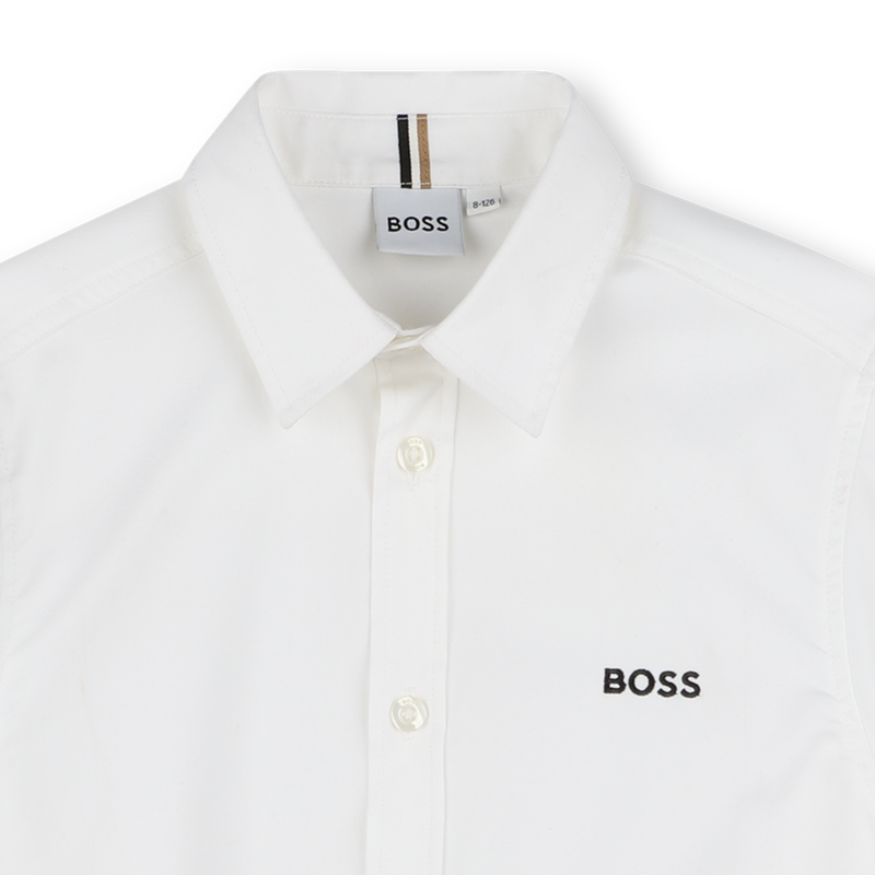 Camisa algod&oacute;n de manga larga BOSS 
                        NI&Ntilde;O