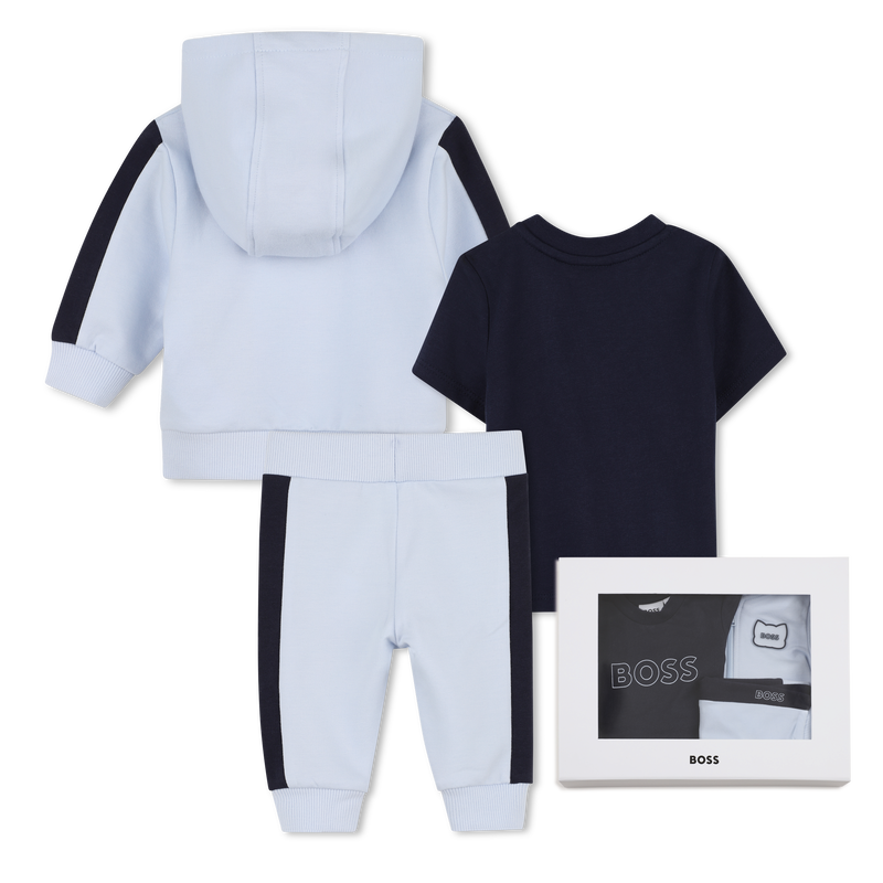 CONJUNTO DE C&Aacute;RDIGAN + PANTAL&Oacute;N + CAMISETA BOSS 
                        NI&Ntilde;O