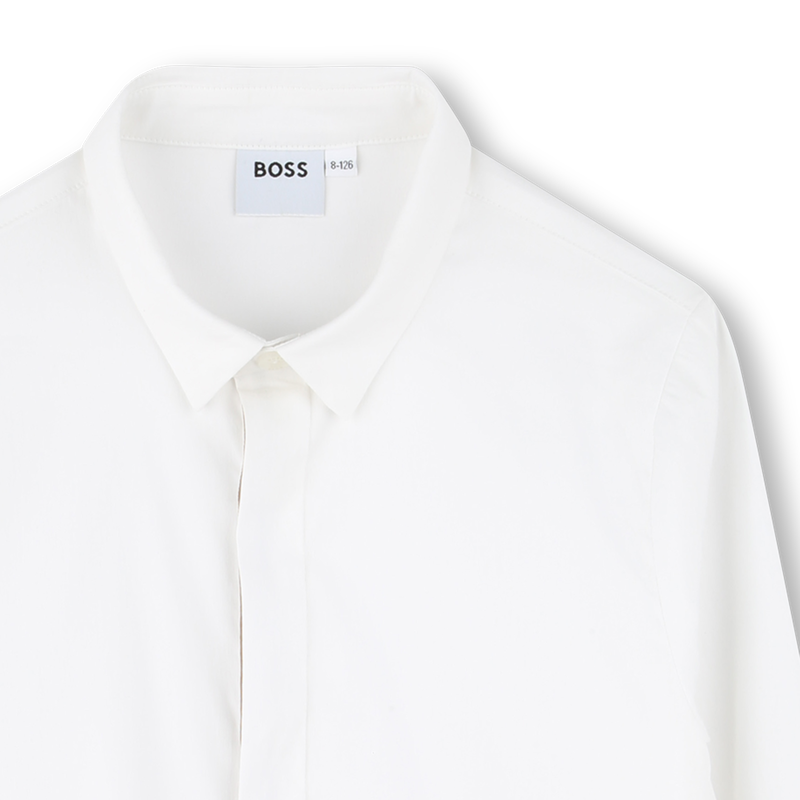 Camisa ajustada de popelina BOSS 
                        NI&Ntilde;O