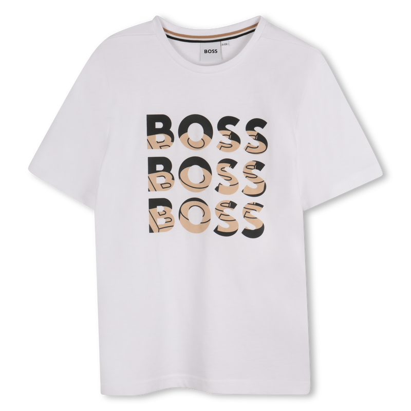 Camiseta manga corta y algod&oacute;n BOSS 
                        NI&Ntilde;O