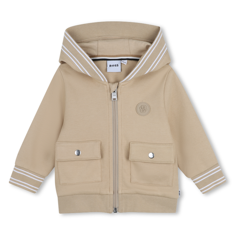 SUDADERA CON CAPUCHA CON CREMALLERA BOSS 
                        NI&Ntilde;O