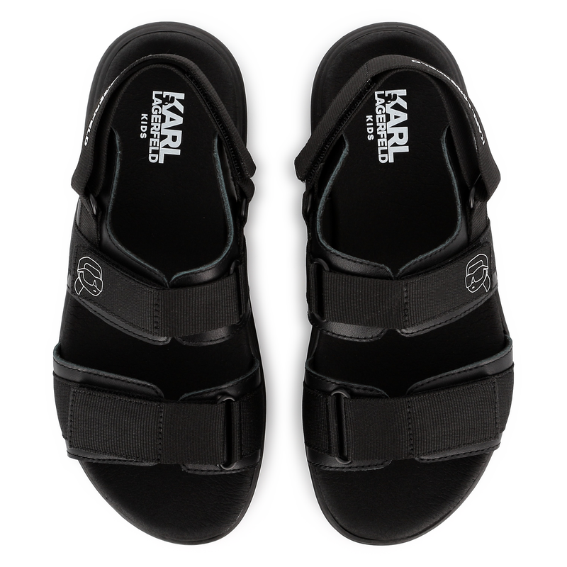 Sandalias de cuero con velcro KARL LARGERFELD KIDS 
                        NI&Ntilde;O
