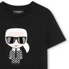 Camiseta con estampado metalizado KARL LAGERFELD KIDS 
                    NI&Ntilde;O