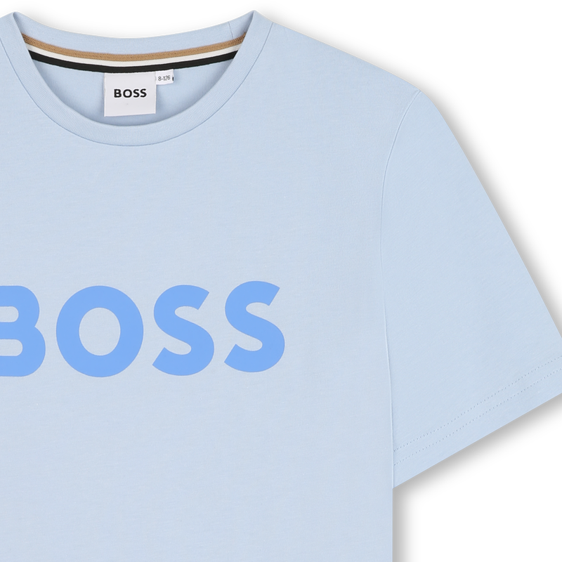 Camiseta manga corta y algod&oacute;n BOSS 
                        NI&Ntilde;O