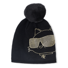 Gorro de punto con pomp&oacute;n KARL LAGERFELD KIDS 
                    NI&Ntilde;A