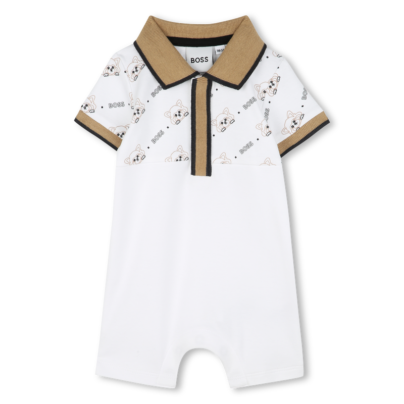 Mono corto con cuello de polo BOSS 
                        NI&Ntilde;O