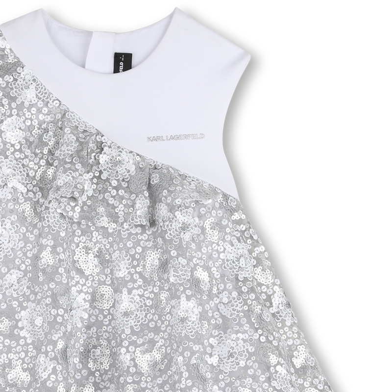 VESTIDO CEREMONIAL BIMATERIAL KARL LAGERFELD KIDS 
                        NI&Ntilde;A
