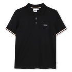 Polo de manga corta, NEGRO, hi-res