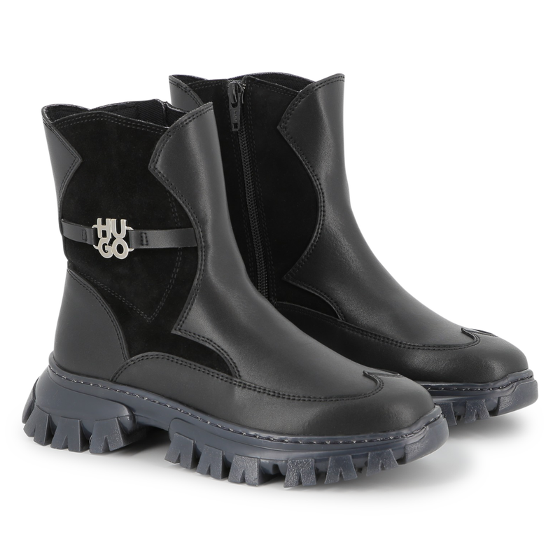 Botines con cierre de cremallera HUGO 
                        NI&Ntilde;A