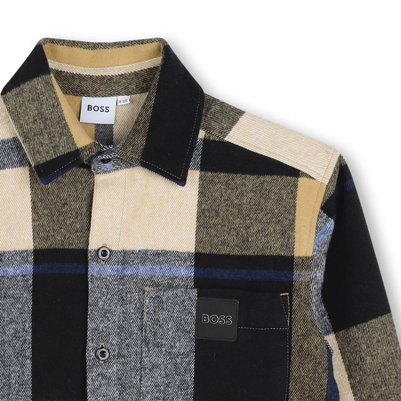 Camisa algod&oacute;n de manga larga BOSS 
                        NI&Ntilde;O