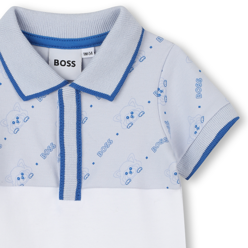 Mono corto con cuello de polo BOSS 
                        NI&Ntilde;O