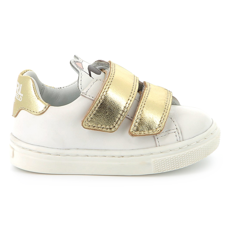 Zapatillas de cuero con velcro KARL LAGERFELD KIDS 
                        NI&Ntilde;A