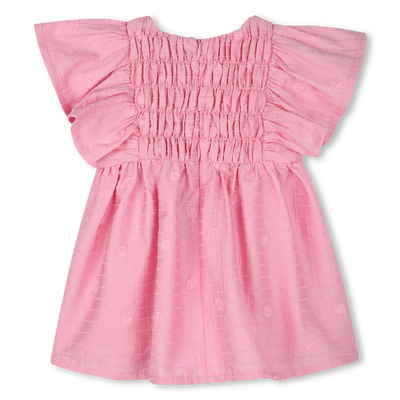 Vestido bordado de raso KENZO KIDS NI&Ntilde;A