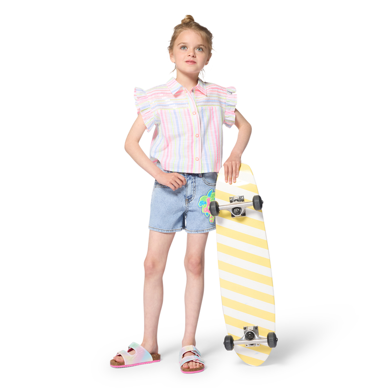 CAMISA DE RAYAS CON MANGAS CON VOLANTES BILLIEBLUSH 
                        NI&Ntilde;A