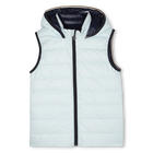 Chaqueta acolchada con capucha efecto flenn, AZUL CIELO, hi-res