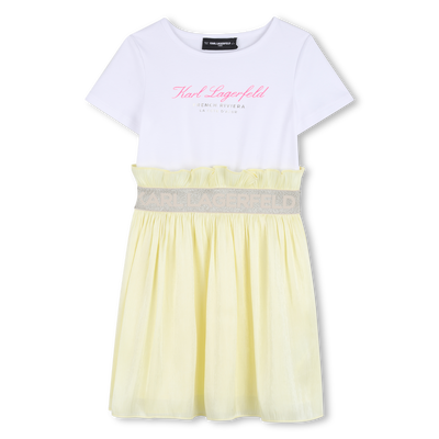 VESTIDO BIMATERIAL MANGA CORTA KARL LAGERFELD KIDS NI&Ntilde;A