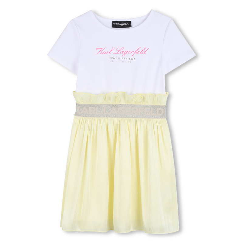 VESTIDO BIMATERIAL MANGA CORTA KARL LAGERFELD KIDS 
                        NI&Ntilde;A