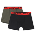 Pack de 2 calzoncillos b&oacute;xer HUGO 
                    NI&Ntilde;O