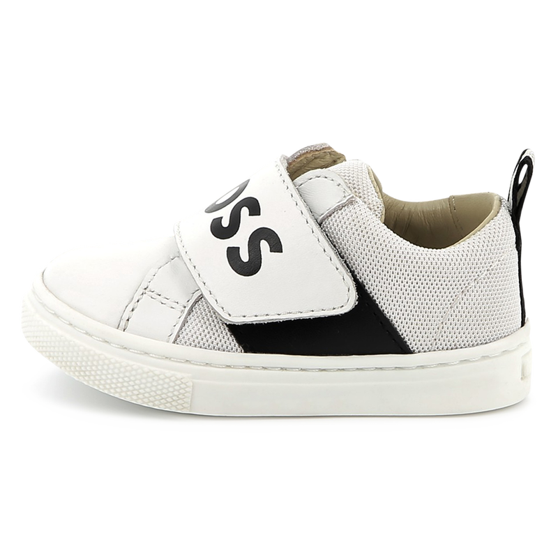 Deportivas de piel y velcro BOSS 
                        NI&Ntilde;O