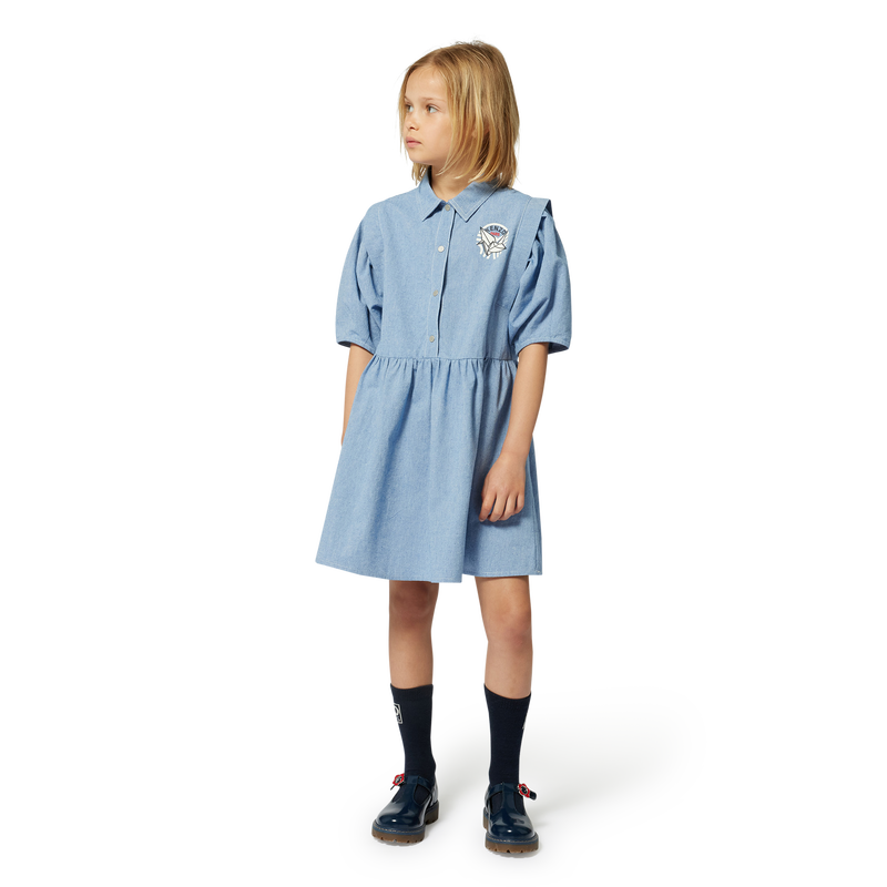 Vestido camisero de algod&oacute;n KENZO KIDS 
                        NI&Ntilde;A
