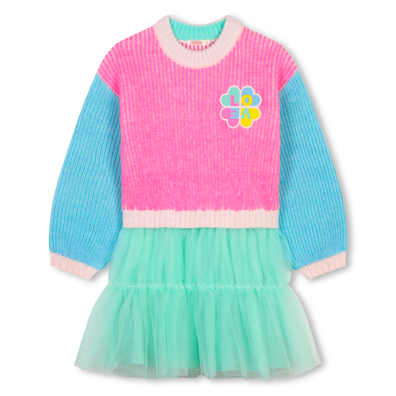 Vestido bimaterial BILLIEBLUSH 
                        NI&Ntilde;A