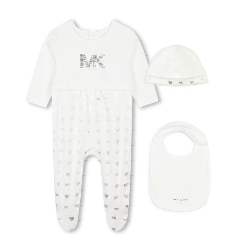 Pijama, gorro y babero algod&oacute;n MICHAEL KORS 
                        NI&Ntilde;A
