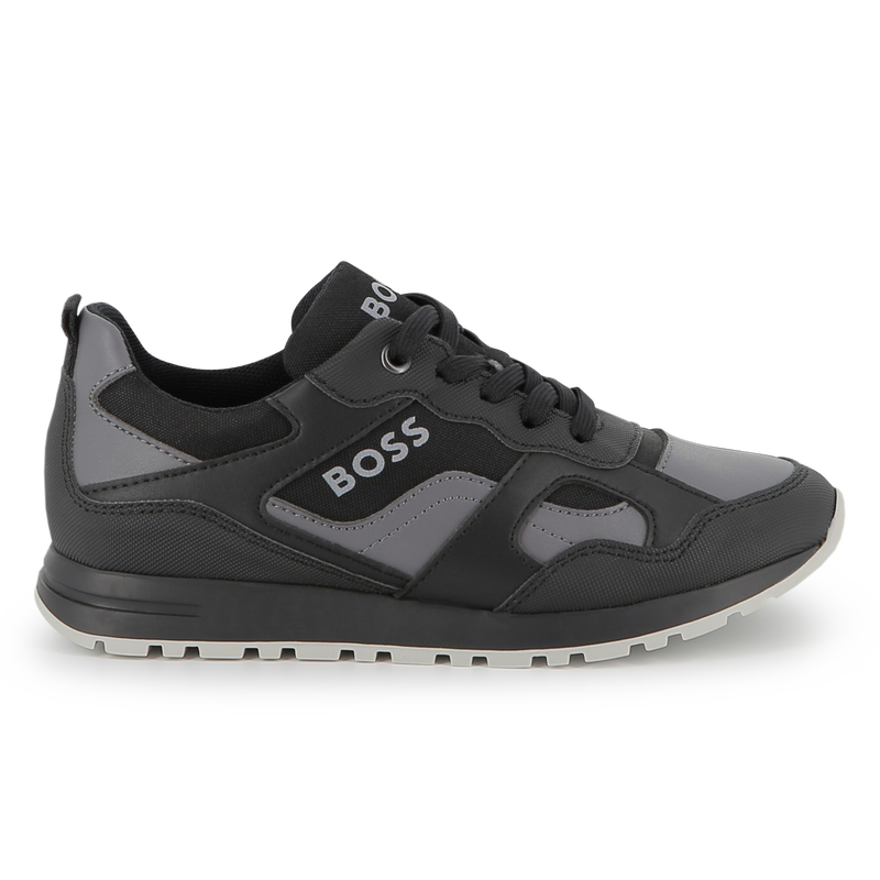 Zapatillas de imitaci&oacute;n y lona BOSS 
                        NI&Ntilde;O