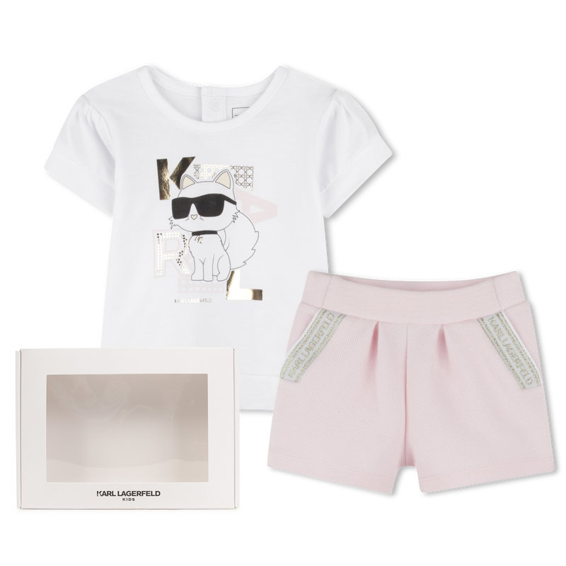 Camiseta y pantal&oacute;n corto KARL LAGERFELD KIDS 
                        NI&Ntilde;A