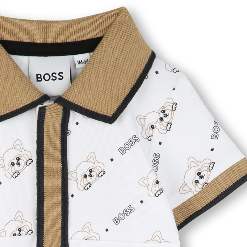 Mono corto con cuello de polo BOSS 
                        NI&Ntilde;O
