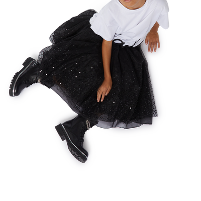 Gorra de algod&oacute;n con estr&aacute;s KARL LAGERFELD KIDS NI&Ntilde;A