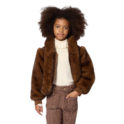 Chaqueta de forro polar esponjoso CHLOE NI&Ntilde;A