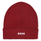 Gorro de punto con logo, ROJO OSCURO, hi-res