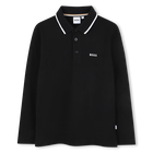 Polo de manga larga, NEGRO, hi-res