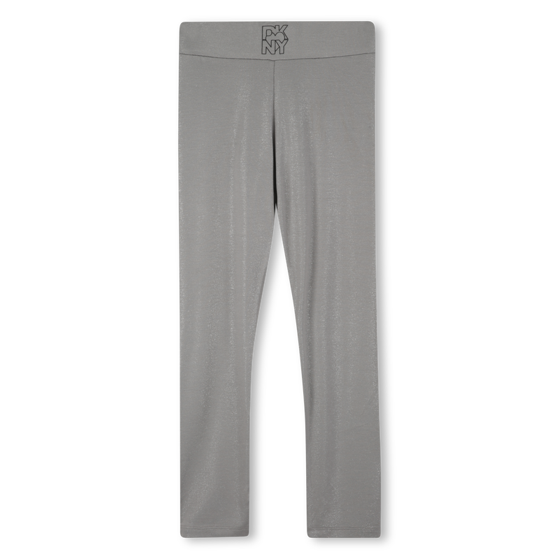 Leggings de punto de lentejuelas plateadas DKNY 
                        NI&Ntilde;A