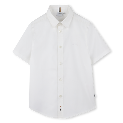 Camisa lisa de algod&oacute;n BOSS NI&Ntilde;O