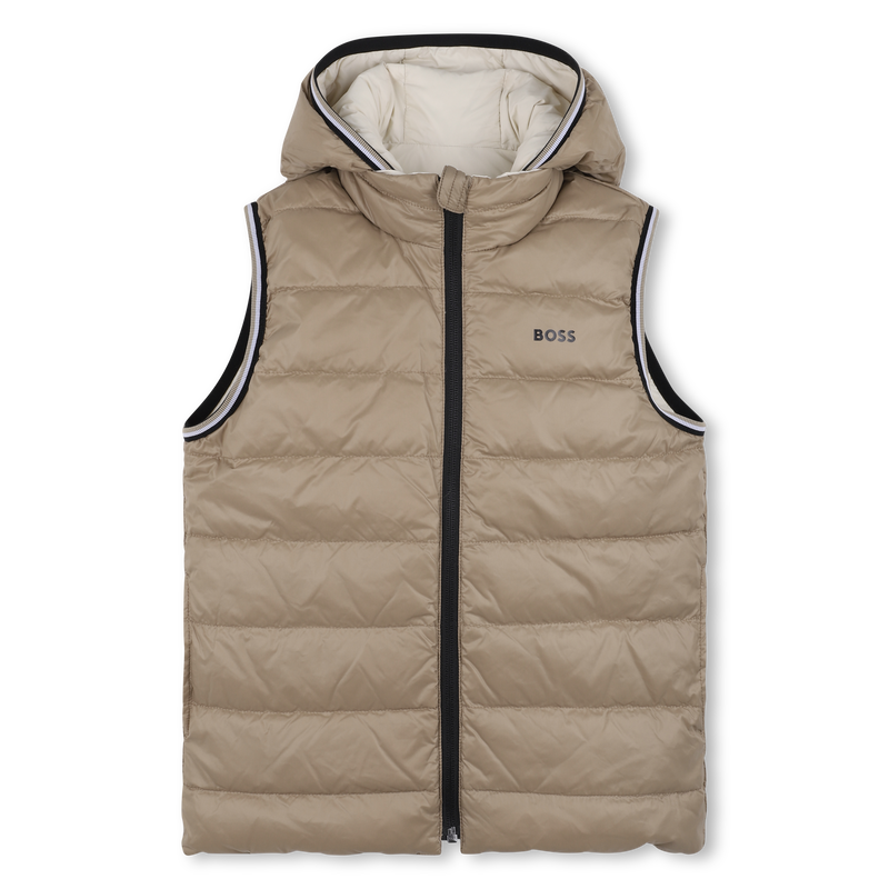 Chaqueta acolchada con capucha efecto flenn BOSS 
                        NI&Ntilde;O