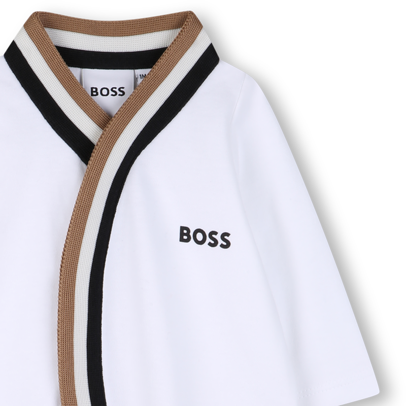 CONJUNTO PIJAMA + PANO + BAN + MANOPLAS BOSS 
                    NI&Ntilde;O