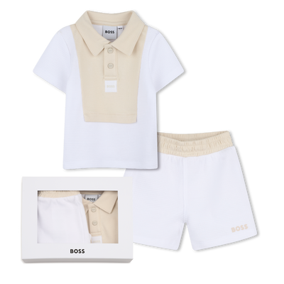CONJUNTO POLO + PANTAL&Oacute;N CORTO BOSS NI&Ntilde;O