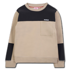 Sudadera de cuello redondo, BEIG/NEGRO, hi-res