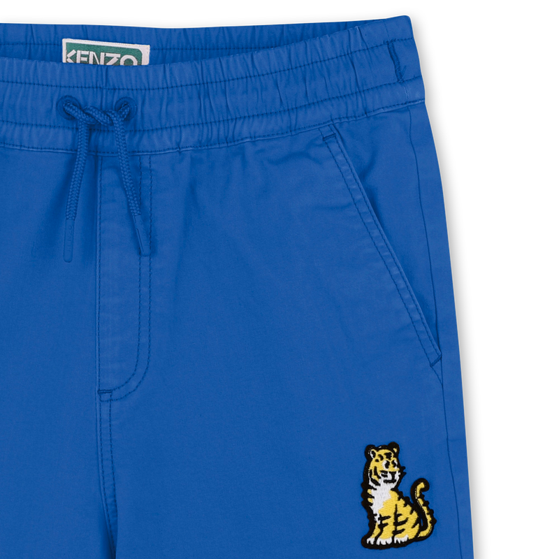 Bermudas de algod&oacute;n con parche KENZO KIDS 
                        NI&Ntilde;O