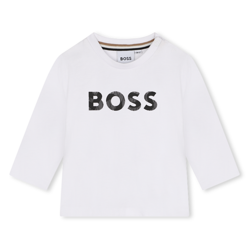 Camiseta de algod&oacute;n con logo BOSS 
                        NI&Ntilde;O