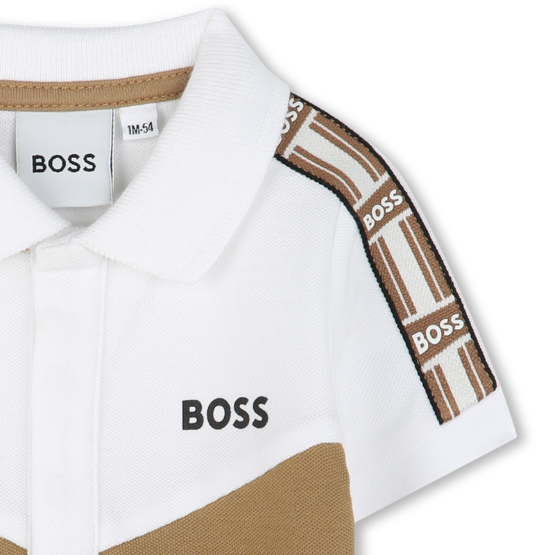 Polo con trenzado en la manga BOSS 
                        NI&Ntilde;O