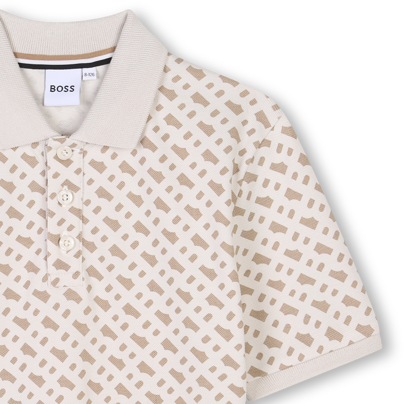 Polo recto estampado BOSS 
                        NI&Ntilde;O
