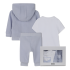 Conjunto de c&aacute;rdigan + pantal&oacute;n + camiseta BOSS 
                    NI&Ntilde;O