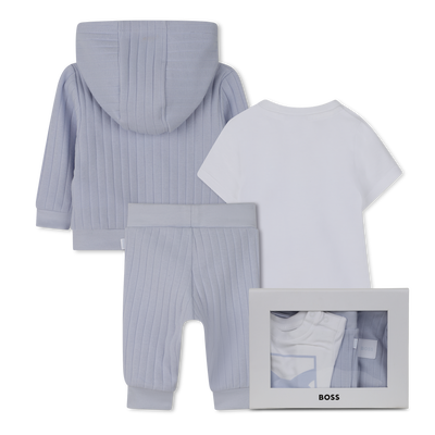CONJUNTO DE C&Aacute;RDIGAN + PANTAL&Oacute;N + CAMISETA BOSS NI&Ntilde;O