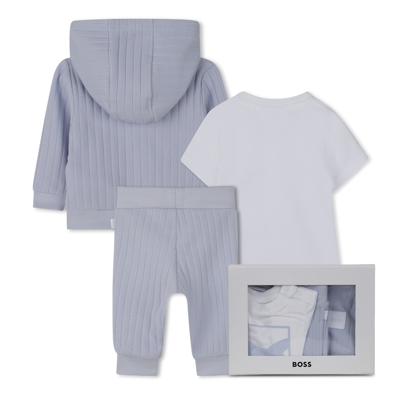 Conjunto de c&aacute;rdigan + pantal&oacute;n + camiseta BOSS 
                        NI&Ntilde;O