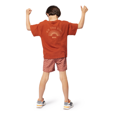 Camiseta de algod&oacute;n bordada BOSS NI&Ntilde;O