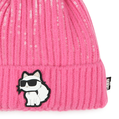 Gorro de punto con pomp&oacute;n KARL LAGERFELD KIDS NI&Ntilde;A