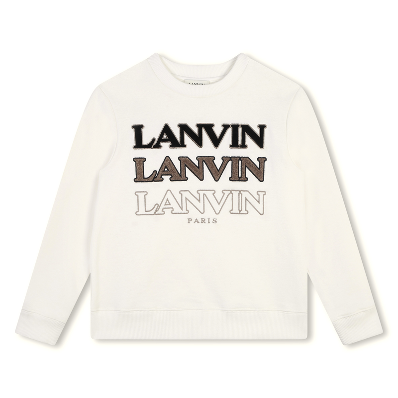 Sudadera cuello redondo y logo LANVIN 
                        NI&Ntilde;O
