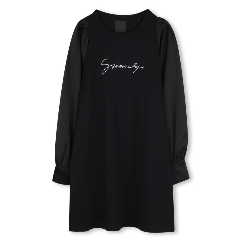 Vestido con mangas de raso GIVENCHY 
                        NI&Ntilde;A